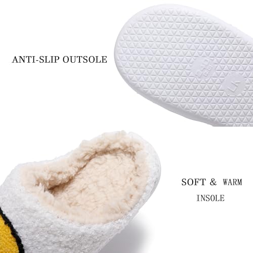 Happy Face Slippers for Women Soft Plush Lightweight Slip-On Slippers House Slippers for Indoor3