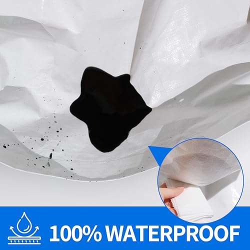 Tarp-10x30-ft-Heavy-Duty-12mil-100-Waterproof-High-Durability-MultipurposeUv-ResistantWhite-Tarp-Suitable-for-Swimming-Pools-Boats-Camping-Courtyards-Etc-by-MVPNET