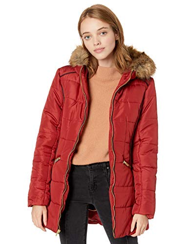 Celebrity Pink Men's Warm Winter Coat With Faux Trimmed Hood