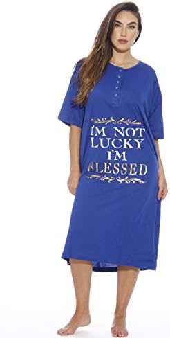 4361I-1-3X Just Love Short Sleeve Nightgown / Sleep Dress for Women / Sleepwear,Blue - Blessed