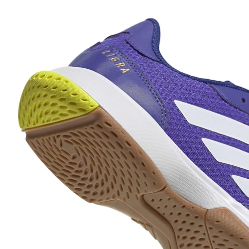 adidas Herren Ligra 8 Mens Indoor Shoes, Solar Purple/FTWR White/Solar Lemon, 43 1/3 EU – Ansicht 4