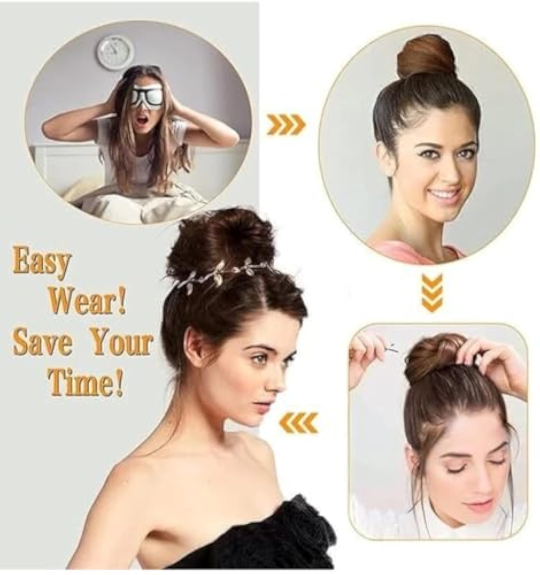 Curly/Messy Brown Bun Juda Hair Extension for Women