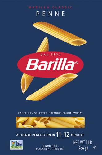Image of Barilla Penne Pasta, 16 oz. Box - Non-GMO, Made with Durum Wheat Semolina - Kosher Certified, (Pack of 3)
