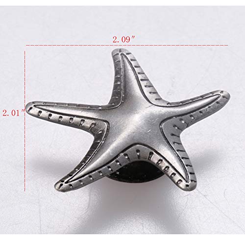 Luluxing 4Pcs Starfish Cabinet Knobs Pulls Single Hole Handles For Dresser Gate Furniture Door Drawer Close Pretty Ocean Theme Pull Handles thumb #1