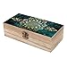 Fashionable And Comfortable Bohemian Style Golden Mandala Natural Wooden Storage Box with Hinged Lid - Vintage Decorative Wood Keepsake Box for Jewelry, Photos & Trinkets - Rustic Small Gift Box Organ