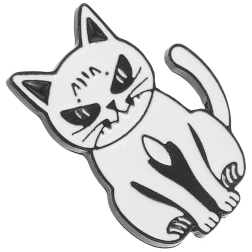 Frcolor 可愛い猫デザインラペルピン 合製耐久性バッジ レディースリュックや服装に 小型軽量携帯便利ユニークな漫画パターン刺繍風アクセ