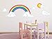 Sunny Decals Sparkling Rainbow with Clouds Wall Decal - Removable Fabric Kids Wall Sticker, Large