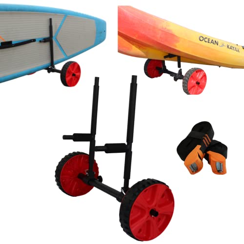 Cor Surf Tabla de Remo Ajustable de Sup y Carrito de Kayak | 2 en 1 Kayak y Sup Transport Dolly se Ajusta fácilmente para Cualquier tamaño Sup o Kayak con Agujeros de tapón Scupper