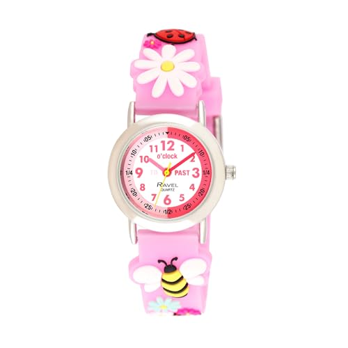 Ravel Girl's Pink Bee Time Teacher Watch - Analogue Quartz - R1513.83