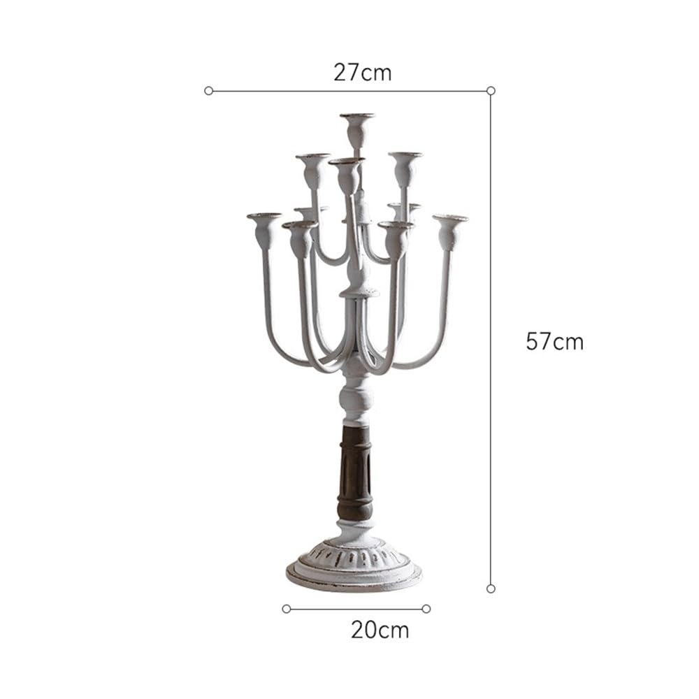 Portavelas Decorativos Adornos de candelabro Hierro Antiguo Retro for floristería, Bodas, restaurantes Occidentales, decoración navideña para Fiestas(Blue)