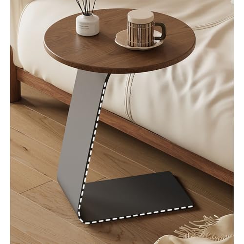 Table d'appoint de canapé noire, petite table à thé ronde de salon moderne