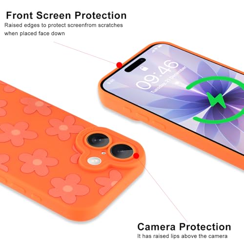 Image of ZIYE for iPhone 17 Case Orange Flower Pattern Phone Case