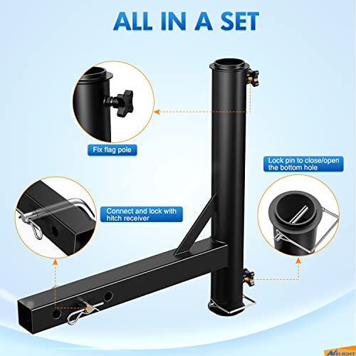 Image of Nilight Hitch Mount Flagpole Holder for 2 Inch Receiver