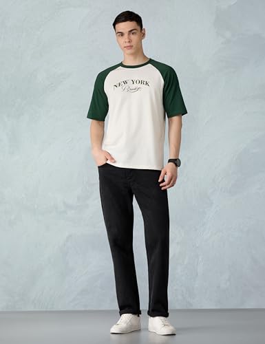 Image of Amazon Brand - Symbol Men Ragon Oversized Fit T-Shirt | Half Sleeves | Printed | Available in Plus Size