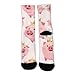 UTRSIFB Girl's Leisure Sports Socks, All Season Stockings, Soft Fashion Breathable Dress Decor Boots Socks Crown Cute Pink Pig