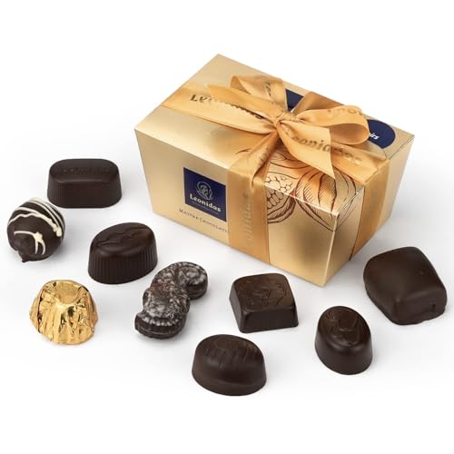 Leonidas Belgian Dark Chocolate Ballotin 250g Gift Box – Premium Belgian Pralines in Classic Gold Packaging – Luxury Chocolate Gift (250 Gr, Dark Chocolate)