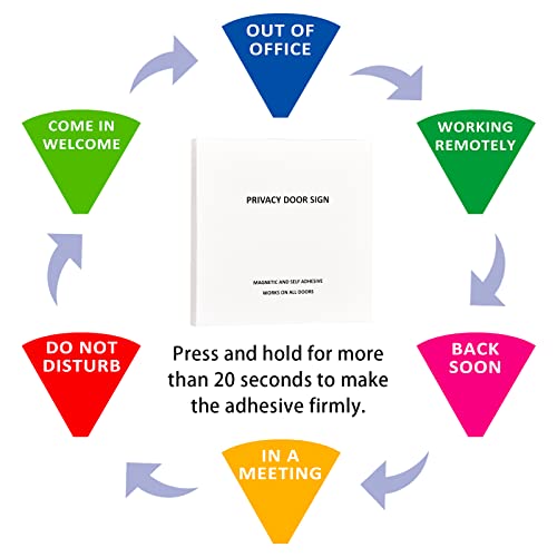 Office Door Sign,Do Not Disturb/Come in Welcome/Out of Office/in a Meeting/Back Soon/Working Remotely Sign, Privacy Door Indicator That Lets Others Know Whether You're Available Or Not (6inch,Black)