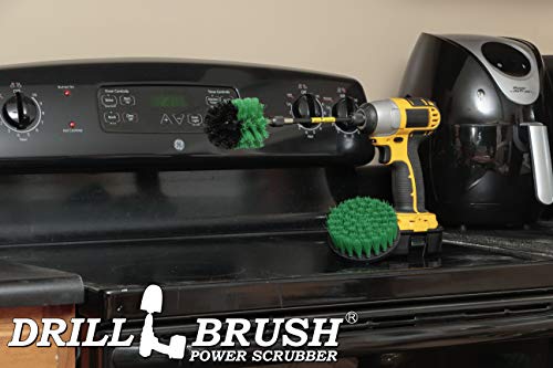 Image of Drill Brush Kitchen Accessories - Kitchen Cleaning Extension Kit - Kitchen Sink Hard Water Remover - Kitchen Cleaning Supplies - Oven Scrubber Brush Set - Countertop Cleaning Brush - Household Brush
