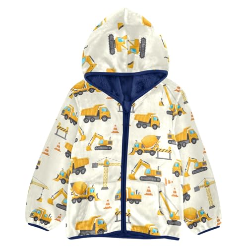 CHIFIGNO Cute Construction Vehicles Cranes Toddler Snow Jacket Soft Fall Jacket for Boy 3T