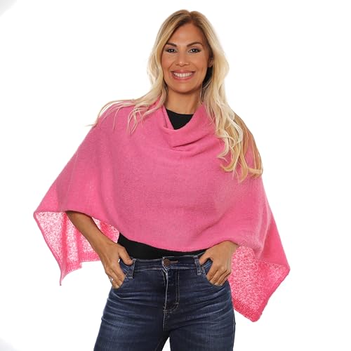 Women's Premium Mohair Wool Pashmina Soft Warm Durable 4 in1 Cape V-Neck Poncho Asymmetrical or Scarf
