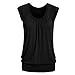 Produktbild VEMOW Elegante Frauen Damen Sommer Casual Rundhals Solide Lose Beiläufige Tägliche Kurzarm T-Shirt Top Bluse Pulli Tees(Schwarz, 44 DE/XL CN)