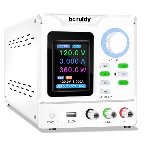 DC Power Supply Variable 120V 3A, boruidy 360W Encoder Adjustable Switching Regulated High Precision...