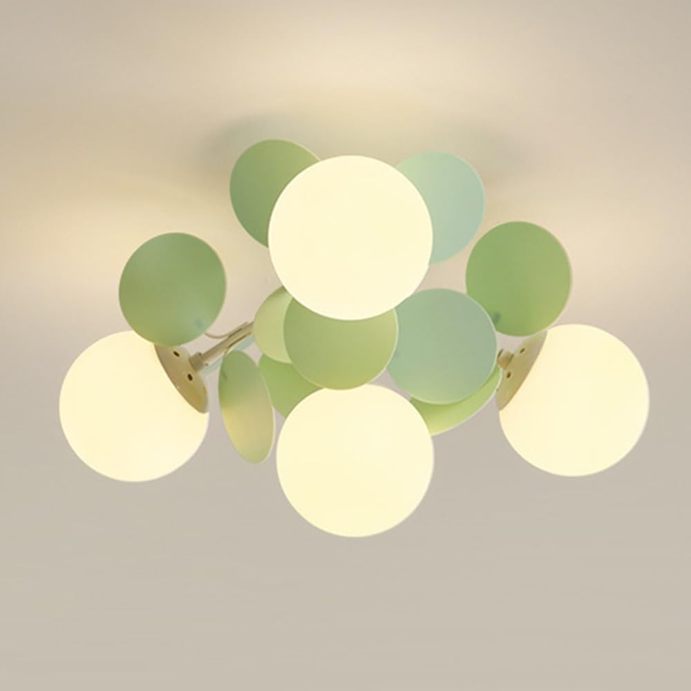 Lustre encastré Sputnik vert pour une ambiance douce et lumineuse dans votre chambre