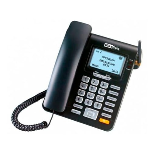 Maxcom MM 28 D HS - Teléfono Fijo GSM de Escritorio con Tarjeta Sim Función SMS, Negro