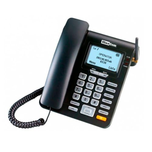 Maxcom MM 28 D HS   Teléfono Fijo GSM de Escritorio con Tarjeta Sim Función SMS, Negro
