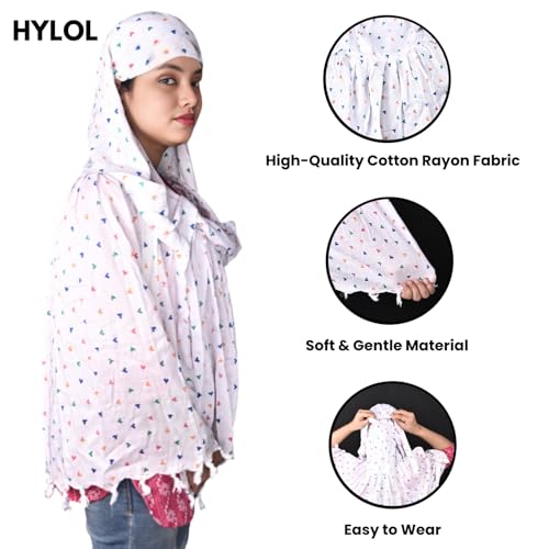 Image of HYLOL Pure Cotton Innovative Stylish Printed Pattern Fancy Scarf With Sun Protection Cover Face Cotton Mask for Women's and Girls