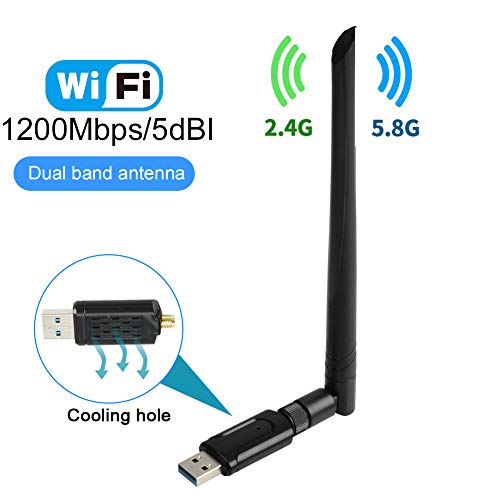 USB WiFi Adapter for PC1200Mbps USB 3.0 Wireless Network WiFi Dongle Adapter Dual
