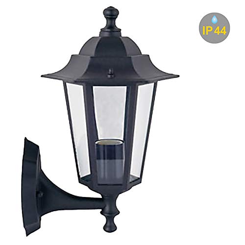 Preisvergleich Produktbild Aluminium Wandleuchte Kingston, schwarz Wandlampe Kutscher-Lampe