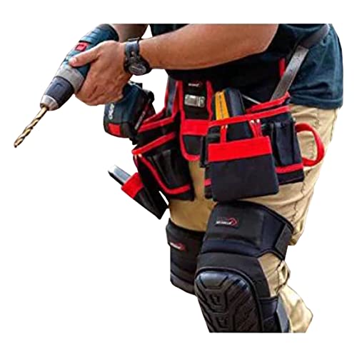 Spares2go 20 Pocket Double Tool Belt Heavy Duty Joiners Carpenter Builders Nails Pouch - Image 6