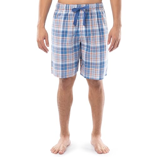 IZOD mens Printed Poplin Relaxed Fit Drawstring Sleep Shorts