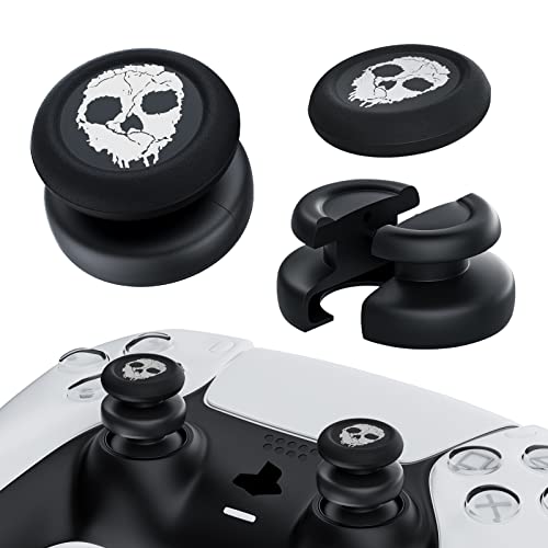 Image of PlayRealm NO FALLING OFF Thumbstick Extender & Silicone Grip Cover 2 Sets for PS5 & PS4 Controller (Ghost White)