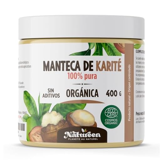 Manteca de Karité Ecológica 400 g - 100% Vegetal - Sin aditivos - Sin Refinar - para Cuerpo - Cara - Piel - Pelo- Uñas - Cabello