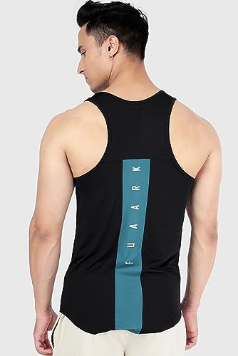 Image of FUAARK Surge Slim Fit Solid Gym Tank Tops for Men