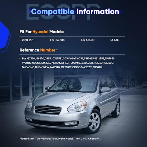 Image of ECCPP AC Compressor 2010-2011 for Hyundai Accent 1.6L AC Compressor with Clutch Rapid Cooling