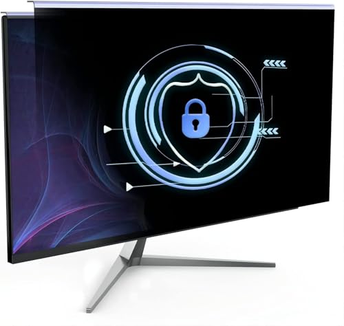 DEJIMAX Filtr prywatności do monitora 25/26/27" 16:9, wiszący filtr anty-niebieskiego światła do komputerów/komputerów stacjonarnych, ochrona prywatności, uniwersalna ochrona ekranu (27") do monitora