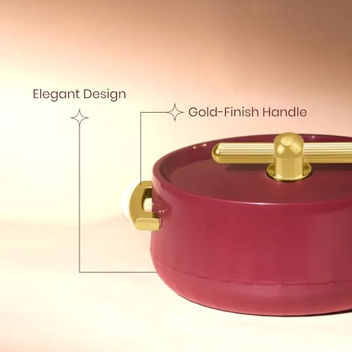 Image of SELVEL Elegance Casserole | Advanced PU Insulation | Elegant Design Hot Pot | Hot Case Keeps Food Hot & Fresh for Hours | Serve Chapati, roti, Biryani and More (Royal Maroon, 1700)