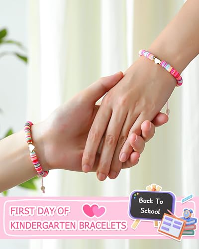 PINKDODO Matching Heart Bracelets for 2-First Day of Kindergarten Mother Daughter Best Friends Bracelets2