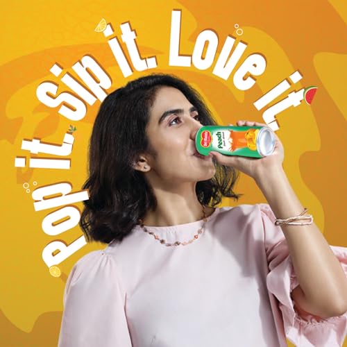 Image of Del Monte Peach Fruit Drink (Pack of 18) -With real peach bits | Sweet, Juicy & Perfect for Cocktails & Mocktails |No added preservatives