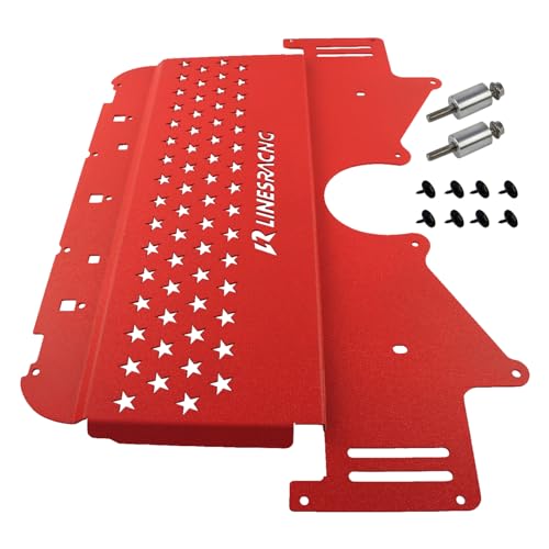 Image of Oil Cooler Skid Plate Compatible with BMW G80 G82 M3 M4 G87 M2 2021-2024 Aluminum Guard Skid Plate Protector Red