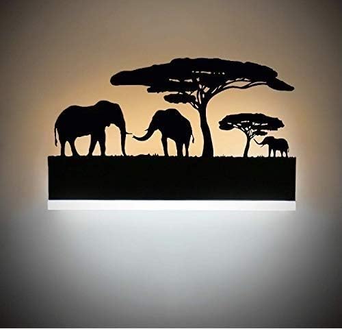 Safari Glow 15W Modern Rectangle Wall Lamp | Three Elephant Warm Light | Living Room, Bedroom, Kids Room, Bedside Decorative Wall Light | Modern Wall Decor Light | 1-Year Warranty
