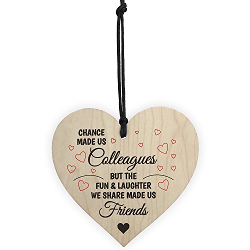 Red Ocean Colleagues Fun and Laughter Novelty Wooden Hanging Heart Leaving Gift Plaque Work Friendship Sign