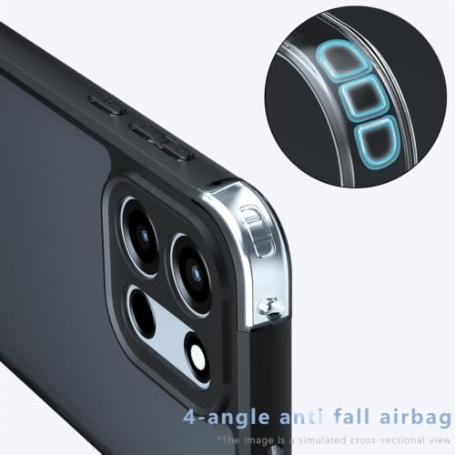 Image of Matte PC+TPU Phone Case for Oneplus Nord 6 5G Air Bags & Camera Protection, Anti-Fingerprint, Never Turns Yellow, Micro Arc Edge, Skin-Friendly Feel, Raised Camera Guard, Black