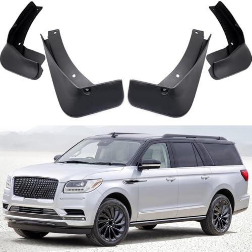 Image of Mud Flaps Compatible with Lincoln Navigator 2018 2019 2020 2021 | Front Rear Splash Guards Mud Guards Set of 4, Black