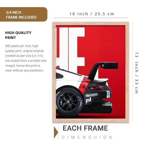 Image of HOTHOUSE Big Sports Cars Framed Posters Gift Items for Boys Room Wall Decoration Bedroom Living Room Office Studio Decor | Car Poster Frame for Wall Decor Set Of 3 Size (10 X 13 inch)