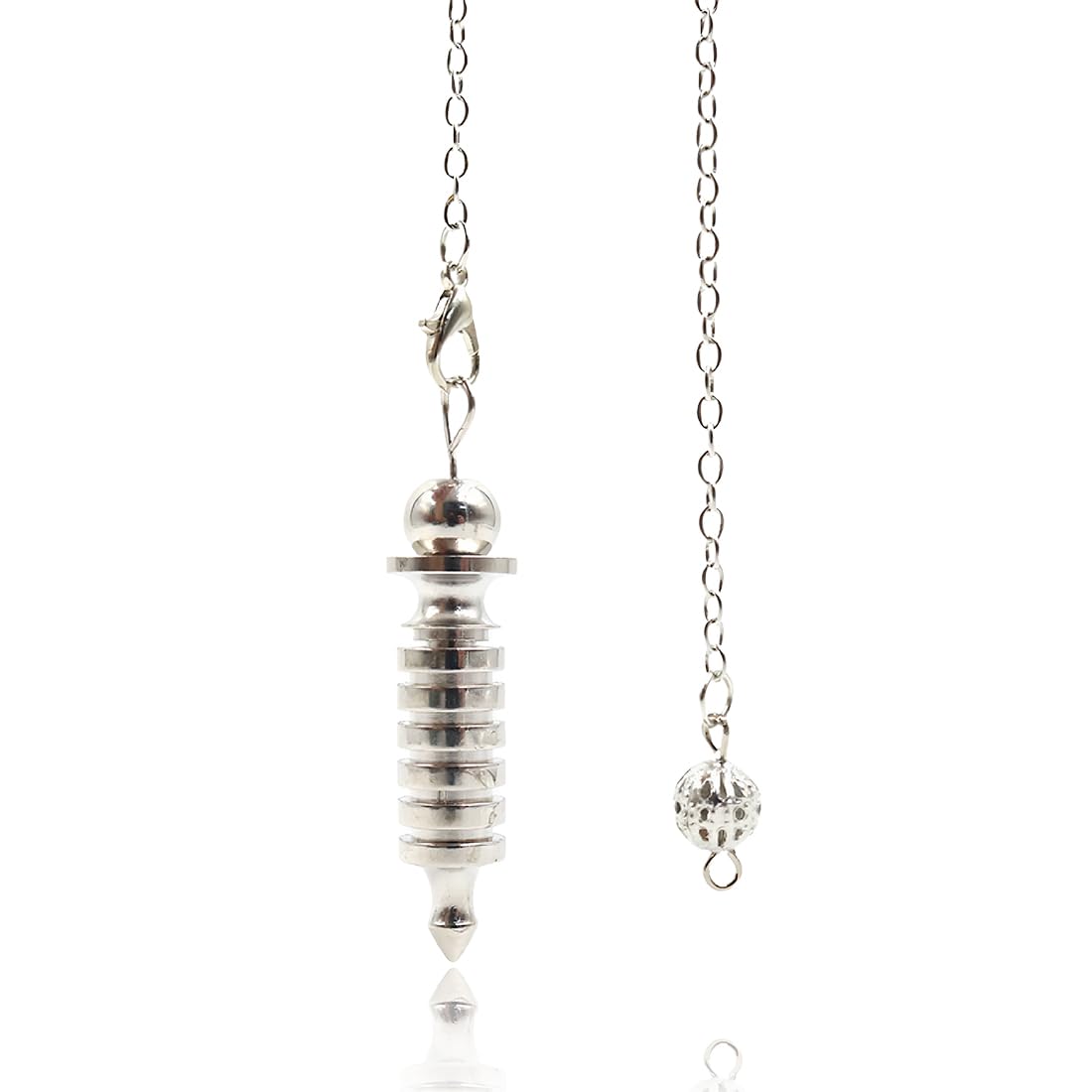 Pendolo Esoterico,Pendolo in Rame,Pendolo Divinatorio,Pendolo Caotico,per Esoterismo in Metallo,per Divinazione,Accessori per Tarocchi,Regali per Gli Amanti dei Tarocchi(Argento)