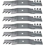 Set of 6, Made In USA Heavy Duty Replacement Mulching Blades For Craftsman, Poulan, Husqvarna Blade Numbers 187255, 187256, 187254, 532187255, 532187256, or 532187254